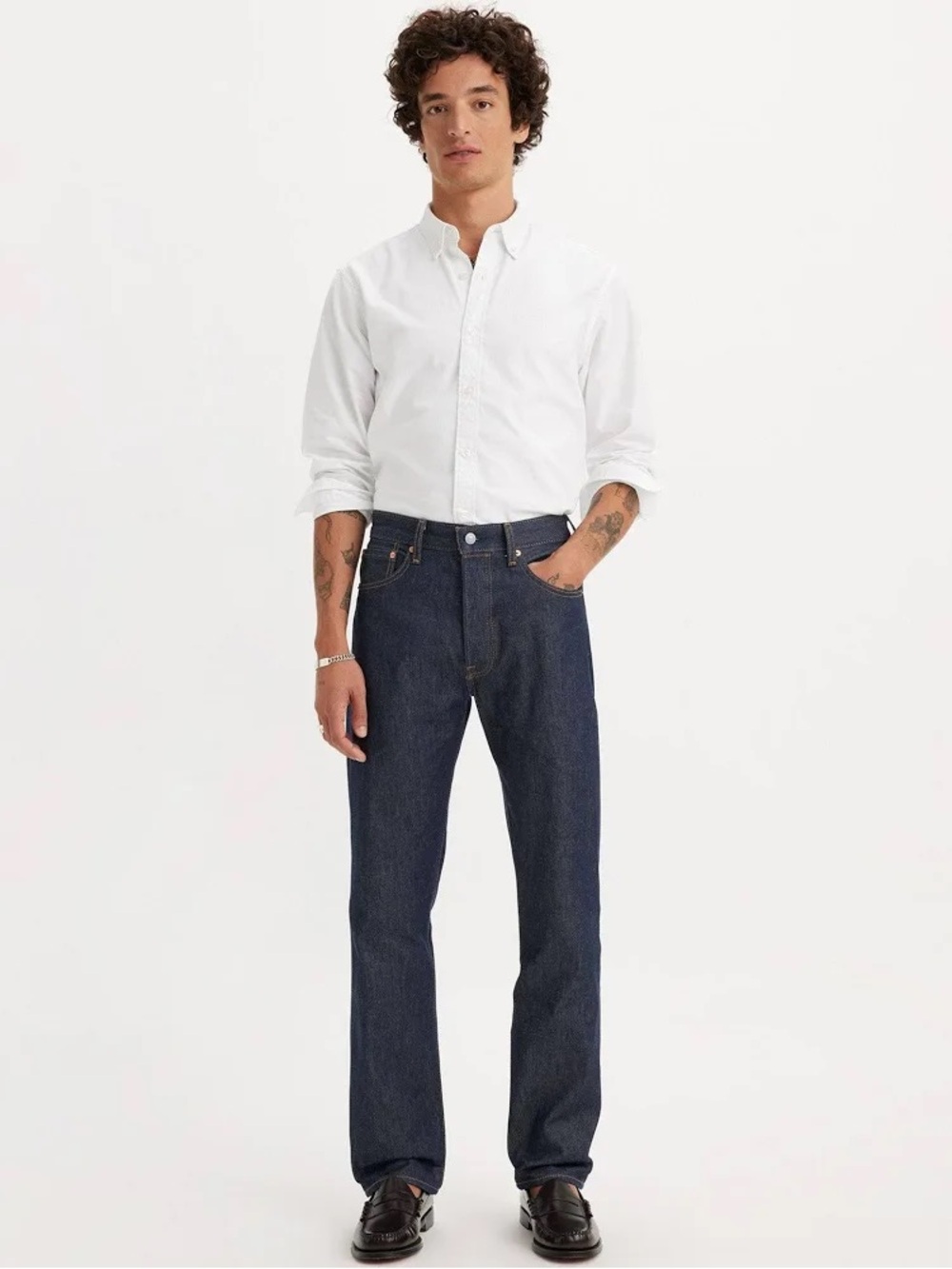 Levi's 501 Original Jeans Mens 34x32 Indigo Blue NEW Shrink-to-Fit Button Fly